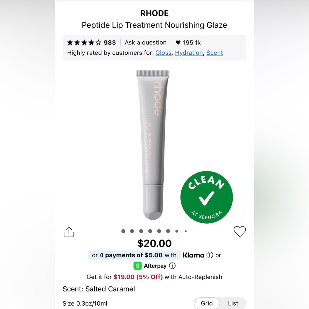 RHODE Peptide Lip Treatment Nourishing Glaze